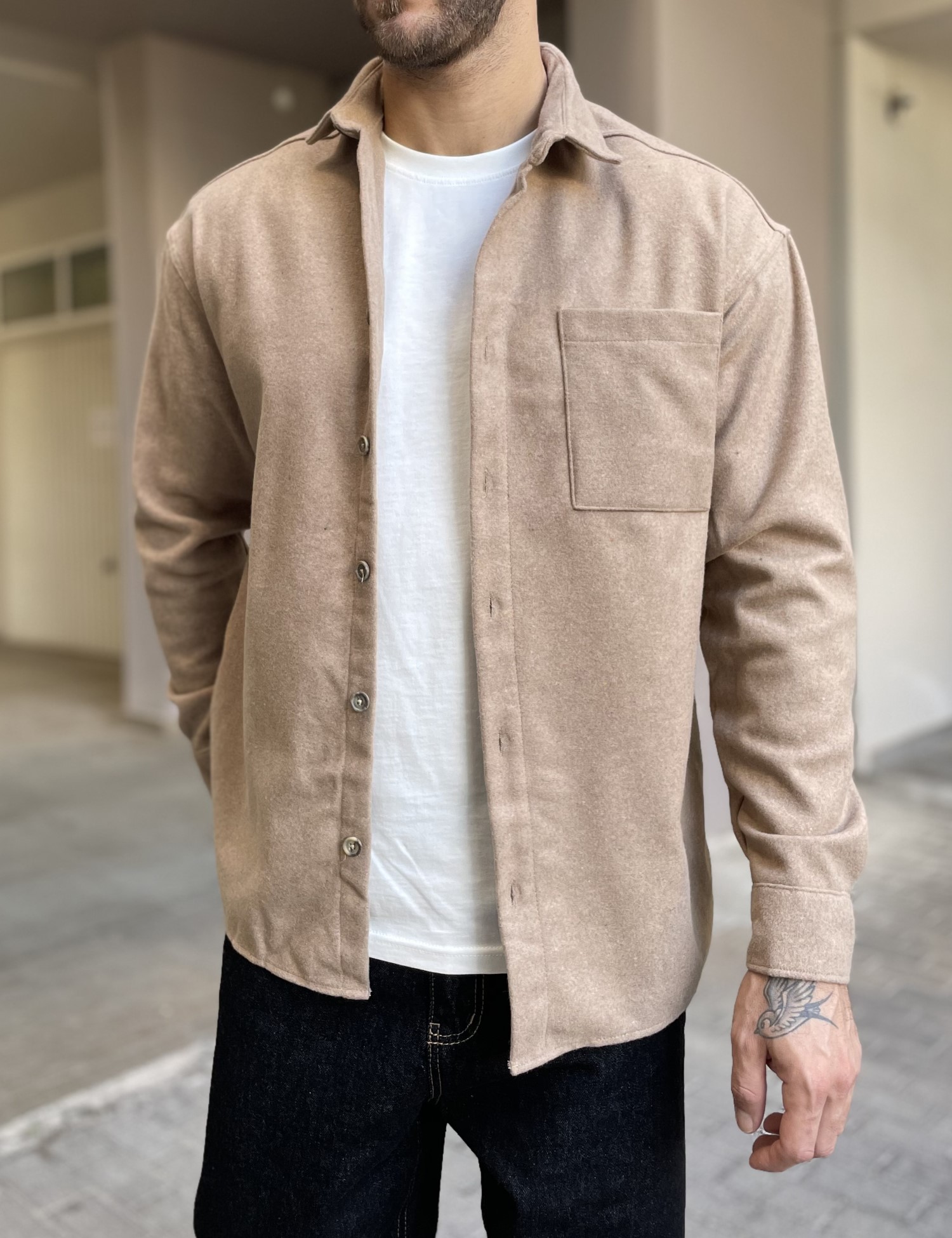 RMZ Ανδρικό πούρο Overshirt με γιακά RMZ328